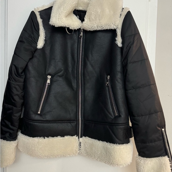 Karl Lagerfeld Leather Jacket with Faux - Picture 2 of 4